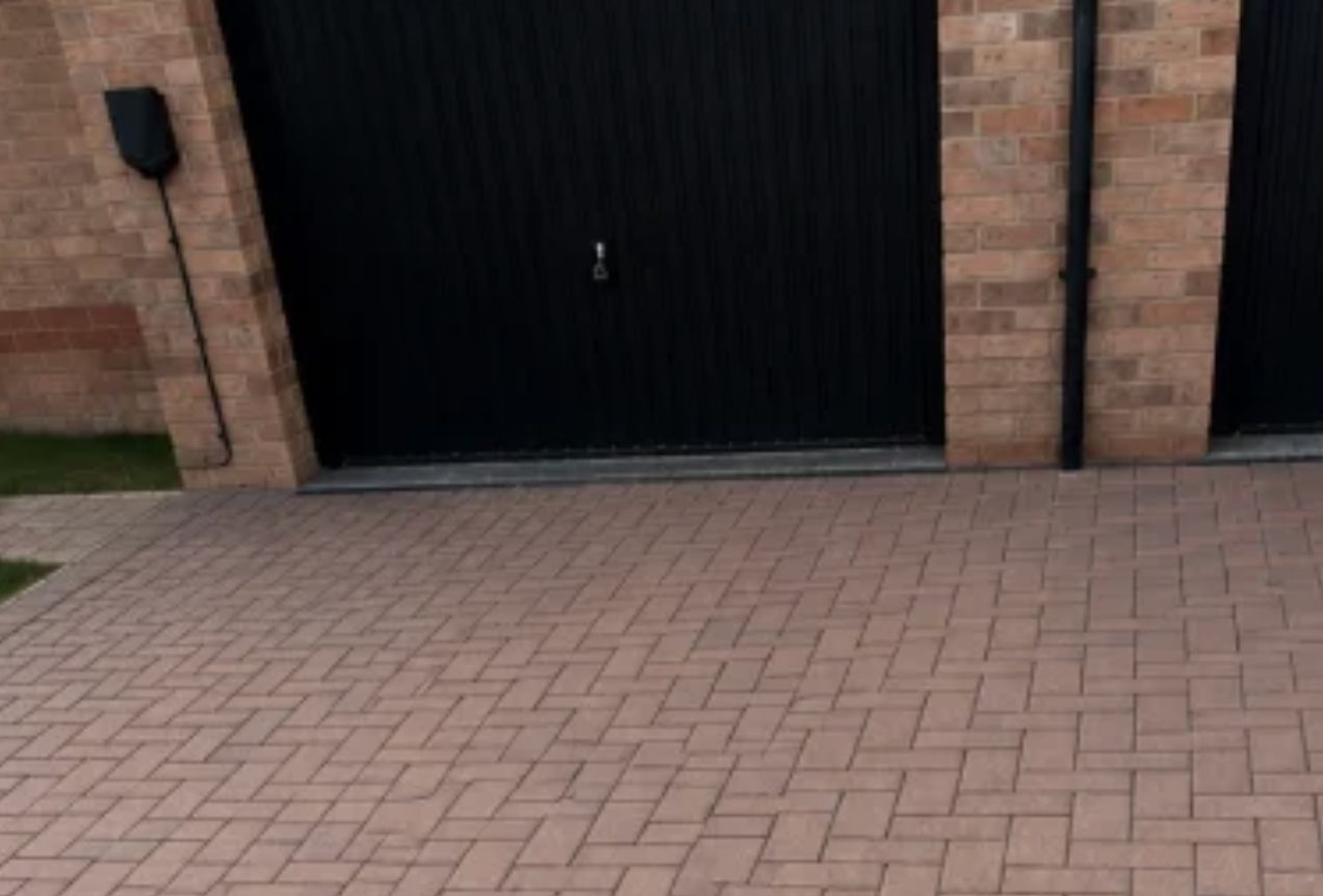 Clean block paved driveway